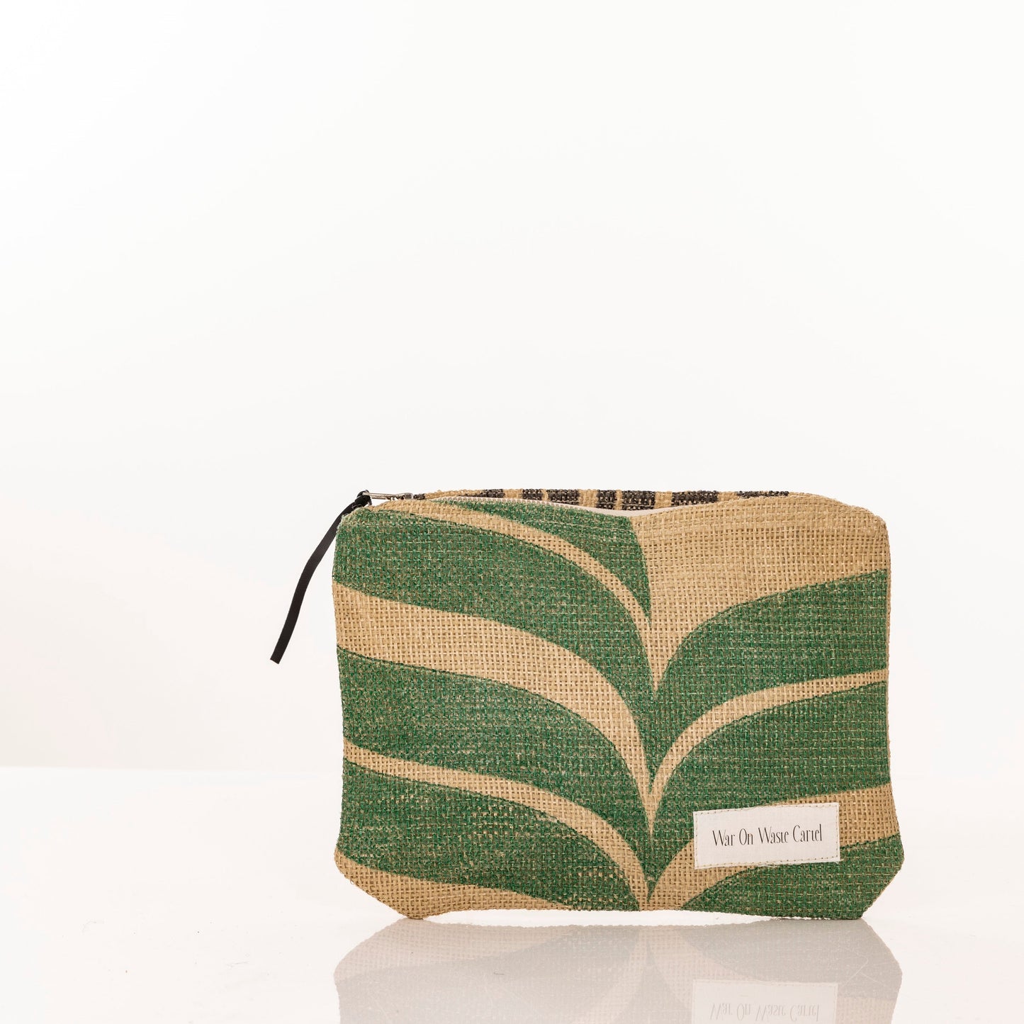 Zippered Clutch - Green Leaves